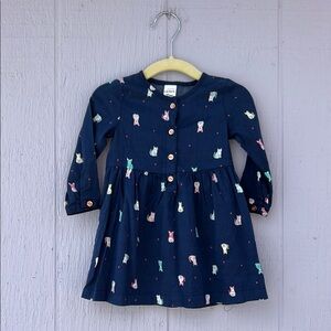 Carter's Navy Dress with Colorful Cat Print